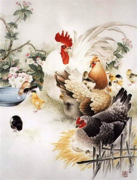 The symbol of new Year - Rooster in Chinese painting - Art Kaleidoscope