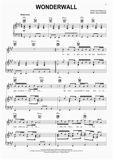 Stop Crying Your Heart Out Piano Sheet Music