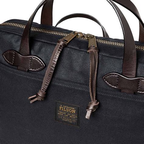 Filson Tin Cloth Compact Briefcase Navy Robuste Aktentasche