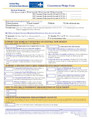 Fillable Online Commitment Pledge Form Fax Email Print PdfFiller