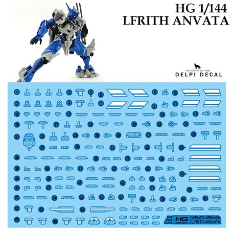 Delpi Decal Hg Lfrith Anavata Gundam Water Slide Decal