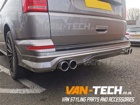 VW Transporter T6 Rear Tailgate Bumper Diffuser Splitter