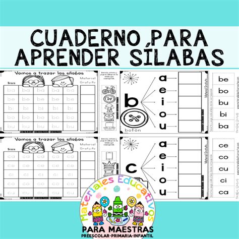 Cuaderno Para Aprender Sílabas Materiales Educativos Para Maestras