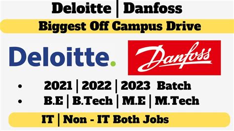 Deloitte Recruitment Danfoss Off Campus Drive For Batch