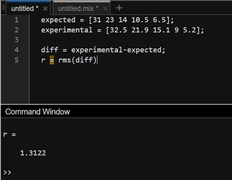 Rmse Root Mean Square Error In Matlab Geeksforgeeks