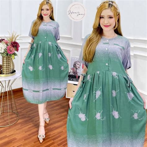 Jual Dress Kimono Rayon Busui Baju Tidur Wanita Daster Kekinian