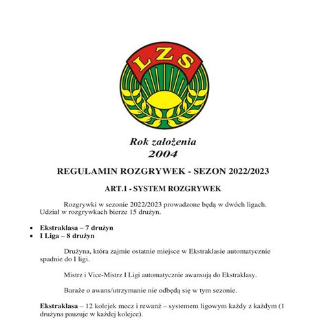 5 Nowy Regulamin Rozgrywek KLH Pdf DocDroid