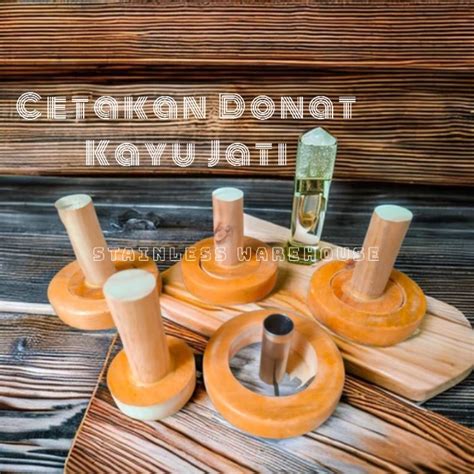 Jual 1Cetakan Donat Kayu 1Set Jati 1set 3pcs Free Pembolong Donat