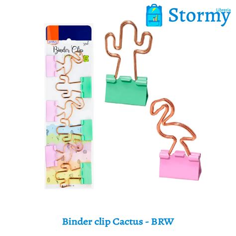 Binder Clip Cactus BRW Libreria Stormy