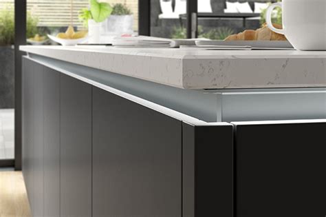 Eton Matt Carbon True Handleless Kitchen Designer Kitchens Range