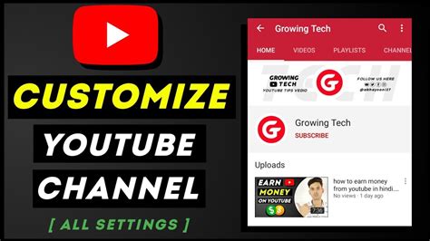 How To Customize Youtube Channel In Mobile Youtube Channel Customize