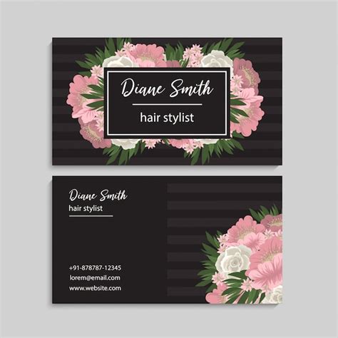 Premium Vector | Floral style business card template vector