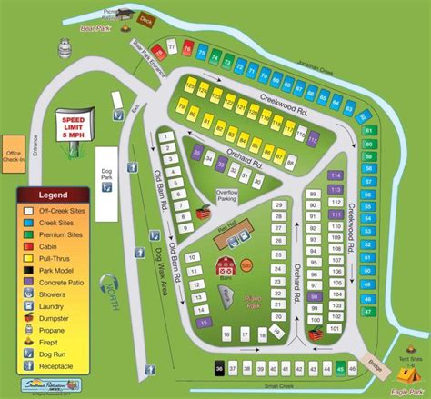 Resort Map Creekwood Farm Rv Park 4696 Jonathan Creek Rd