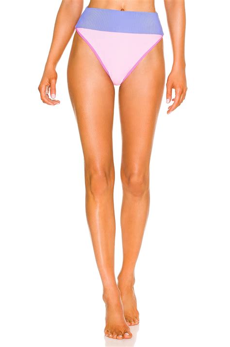 Beach Riot Emmy Bikini Bottom In Pink Periwinkle Colorblock Revolve