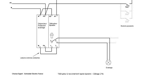 schema electrique montage télérupteur schneider