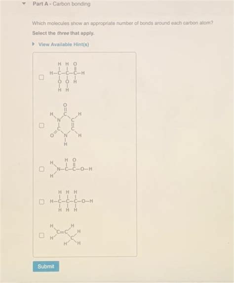 Part A Carbon Bonding Which Molecules Show An Chegg