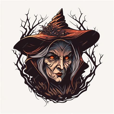 Premium Photo Scary Old Witch In Big Hat