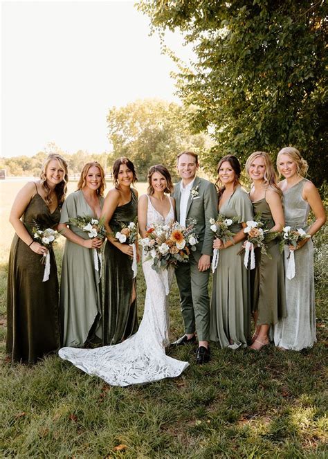 Sage Green Bridal Party Modern Boho By Everwild Florals Olive Green