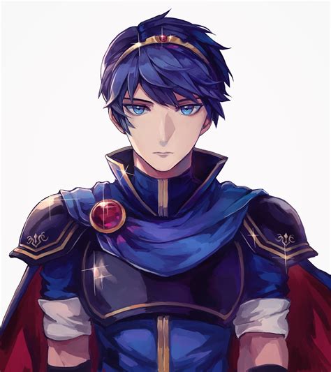 Download Knight Blue Hair Cape Blue Eyes Armor Marth Fire Emblem