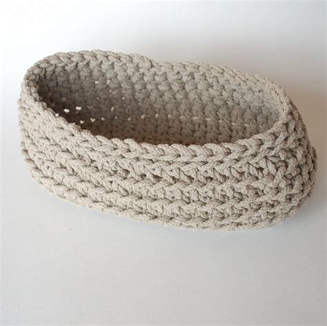 Bread Basket Crochet Linen Rope Bread Bowl Natural Linen Etsy