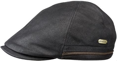 Stetson Casquette Cache Oreilles En Cuir Noir Casquette