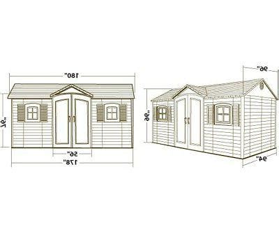 Lifetime 6446 Plastic Garden Storage Shed 8x15 Outdoor