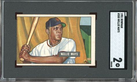 Bowman Willie Mays Rookie Card Hof Rc Certified Sgc Good