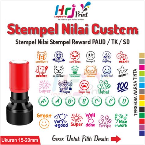 Jual Stempel Nilai Guru Reward Stempel Reward Penilaian Guru Tk Paud