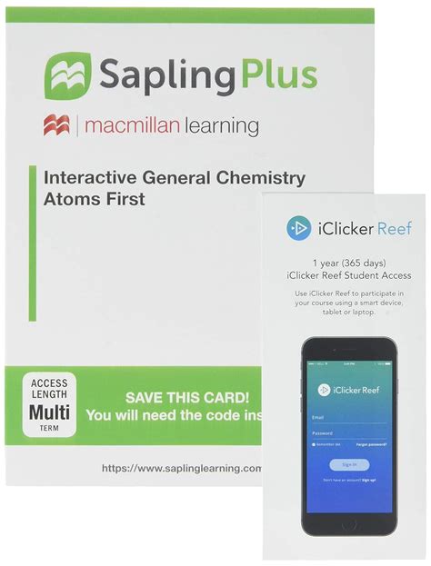 Saplingplus For Interactive General Chemistry Atoms First Twelve