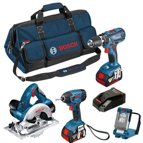 Bosch 18v Professional 6 Piece Power Tool Kit With 3 X 40ah Li Ion