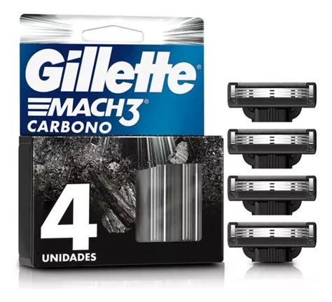 Repuesto Para M Quina De Afeitar Gillette Mach Carbono Con Hojas