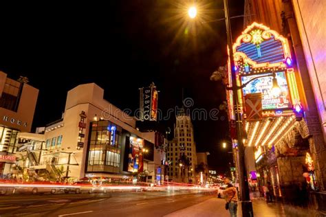 Hollywood Boulevard Nightlife, in the Best Light. Editorial Image ...