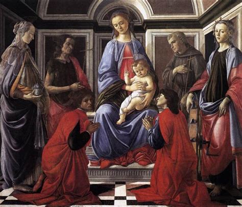 Madonna and Child with Six Saints, c.1470 - Sandro Botticelli - WikiArt.org