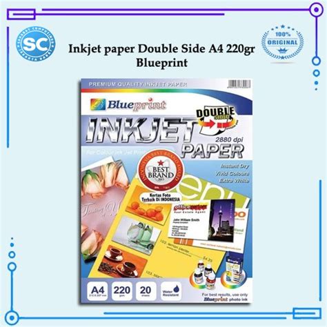 Jual Kertas Inkjet Paper Double SIde A4 220gr Blueprint Shopee Indonesia