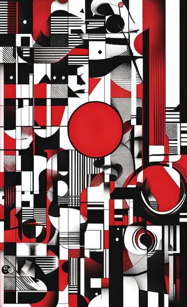 Premium AI Image Abstracts Destruction Red Black White