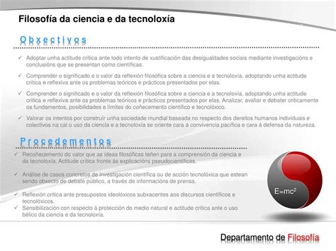 PPT Filosofía da ciencia e da tecnoloxía PowerPoint Presentation