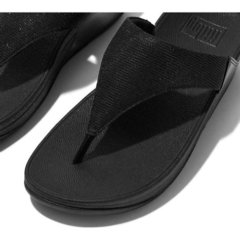 Fitflop Lulu Shimmerlux Toe Post Sandals Black Dressinn