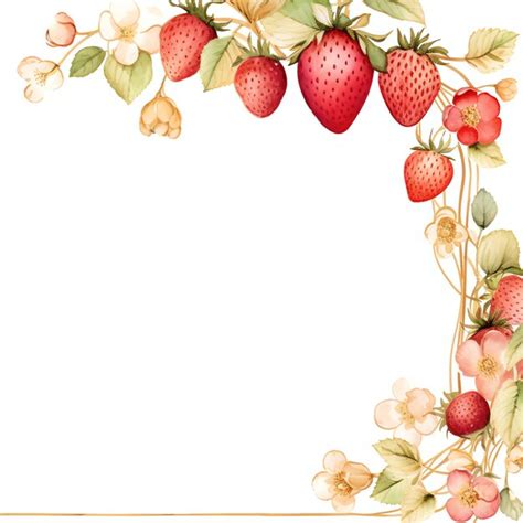 Premium Photo Watercolor Strawberry Border Watercolor Clipart