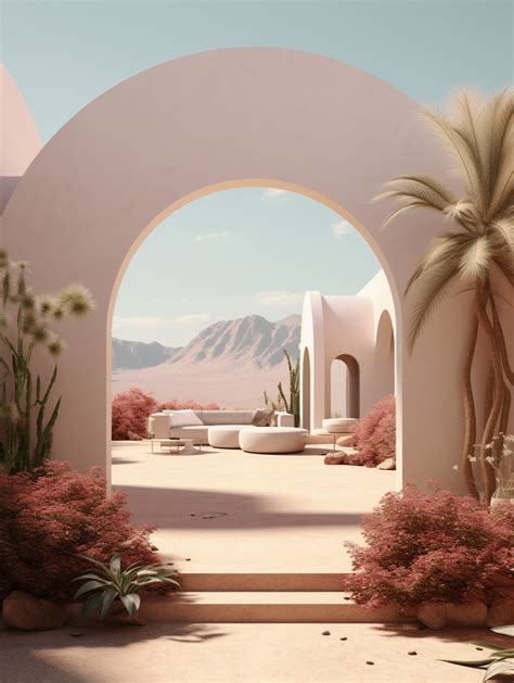 Private Pink Villas In The Desert Behance