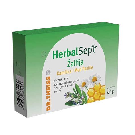 DR THEISS HERBALSEPT PASTILE ZALFIJA KAMILICA MED 24X Apoteka Flos