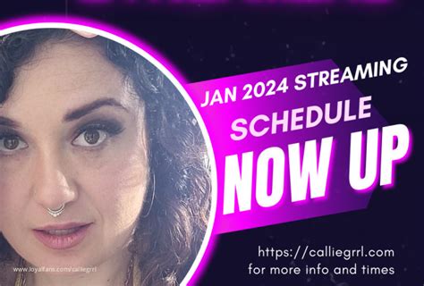 Streaming Schedule Announcement Callie Kennedy Official Photos