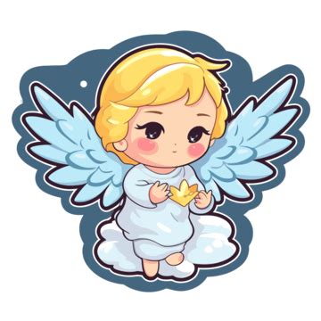 Angel Sticker Clip Art Illustration Clipart Vector, Sticker Design With ...