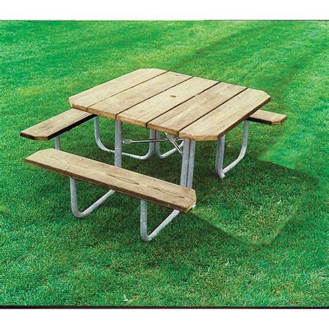 48 Square Ada Picnic Table With 3 Seats Portable