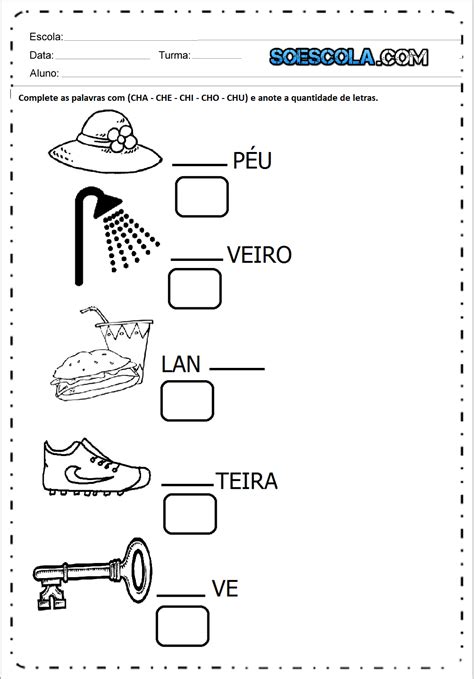 Imagem Relacionada Palavras Ch Atividades Ch Atividades