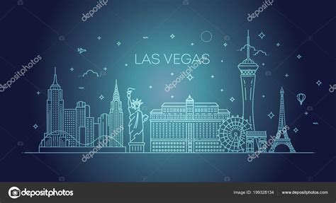 Las Vegas skyline with panorama in white background Stock Vector Image by ©tettygreen #199328134