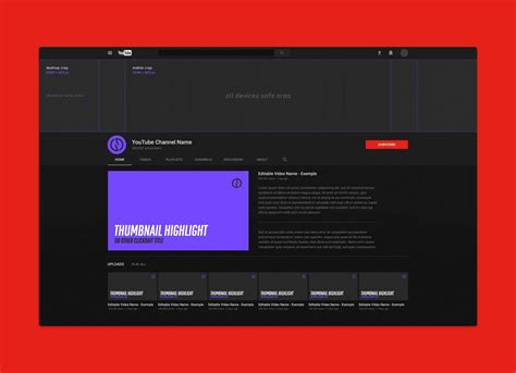 Free Youtube Channel Mockup Psd