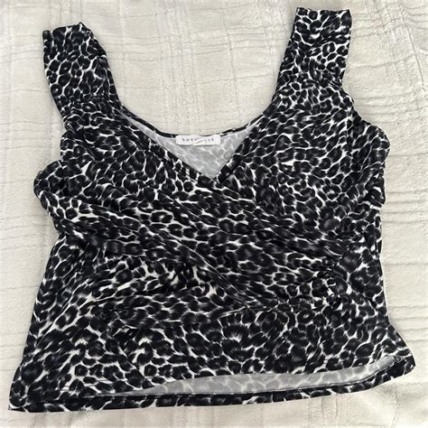 Black And White Cheetah Print Tank Top Depop