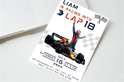 Invitación de cumpleaños de Max Verstappen Invitación de Fórmula 1