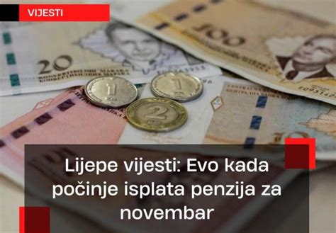 Evo Kad Po Inje Isplata Novembarske Penzije Novi Ba