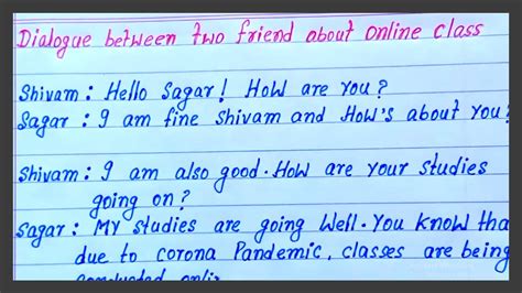 Dialogue Between Two Friend About Your Online Class Two Friend Easy